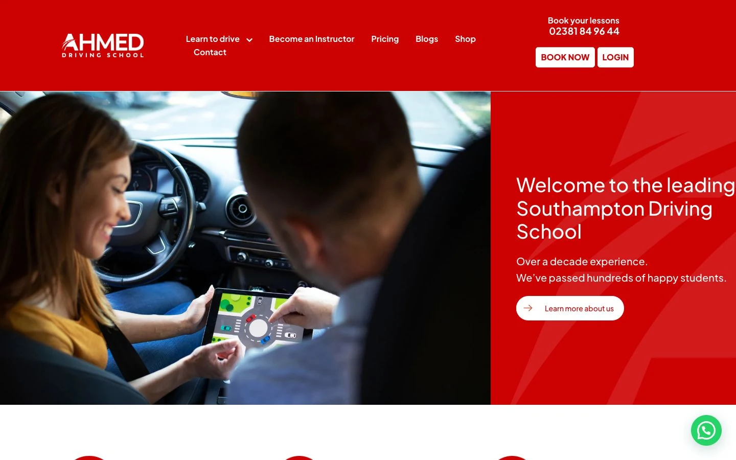 Ahmed Driving School — Service website · Design & development project screenshot