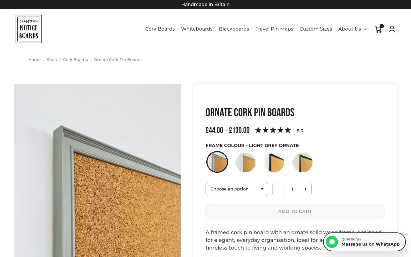 Custom Notice Boards — product and interaction detail
