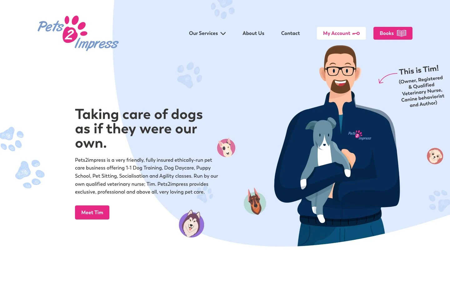 Pets2impress — Service website · WordPress project screenshot